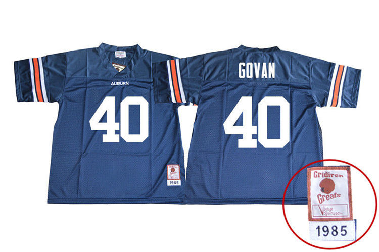 Men's Auburn Tigers #40 Eugene Govan 1985 Throwback Navy College Stitched Football Jersey